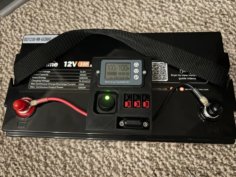 12V LiFePo4 Battery meter with Anderson connectors