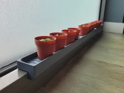 Window frame plant tray