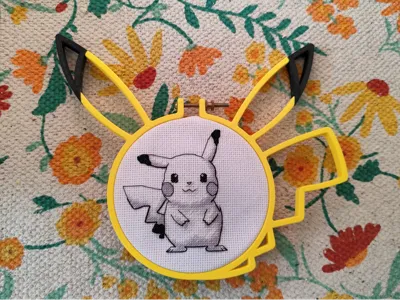 Gotta Stitch 'Em All: Pikachu Style Hoop