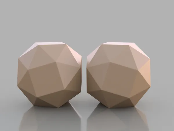 Sphères low poly — cubes adoucis