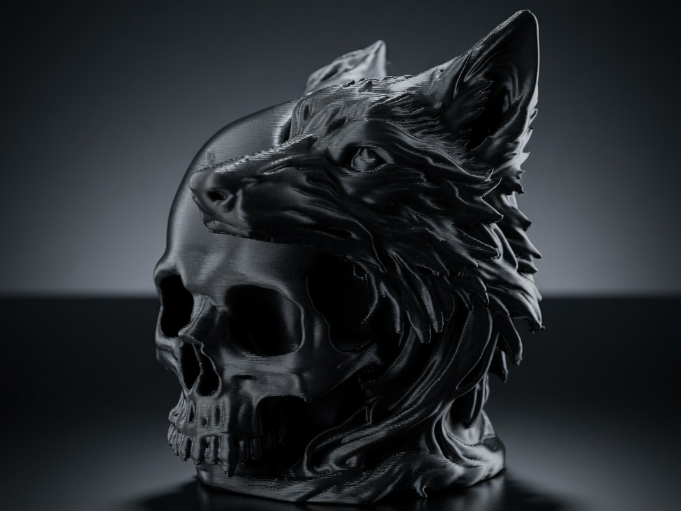 Majestic Wolf Spirit Sculpture  Gothic Fantasy Art