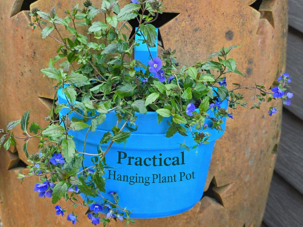 Hanging Plant Pot with hoop, bracket and hooks
