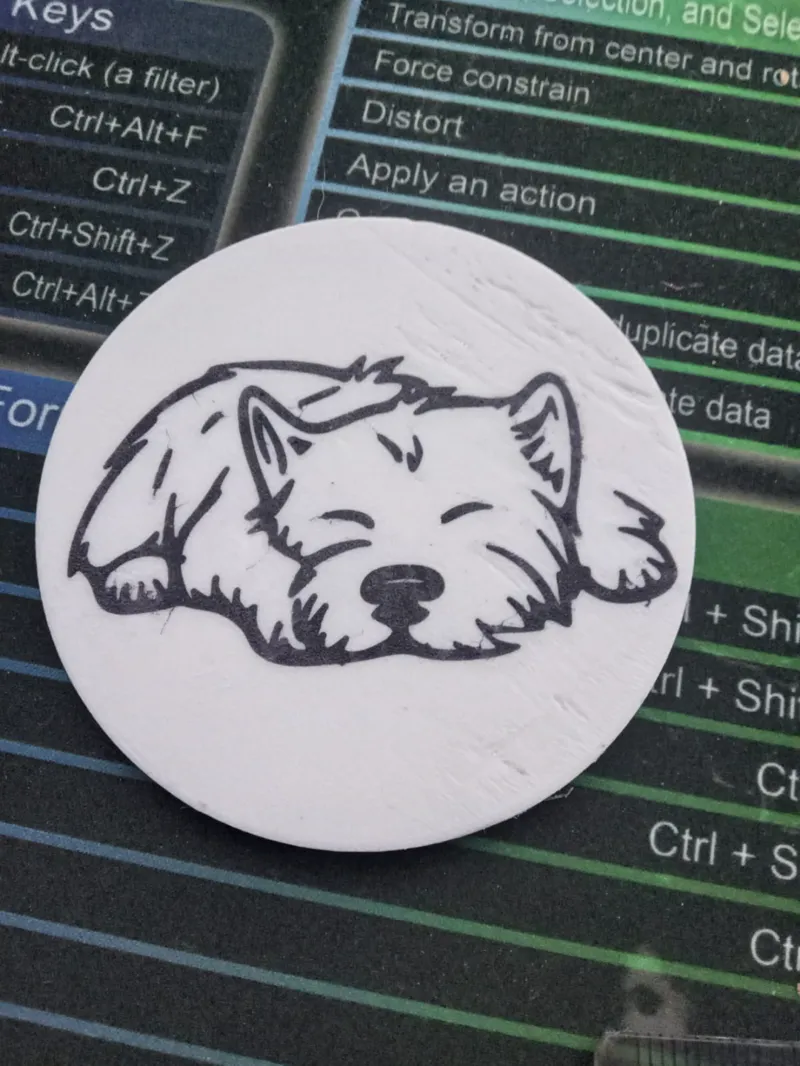 sleepy Westie design coaster 