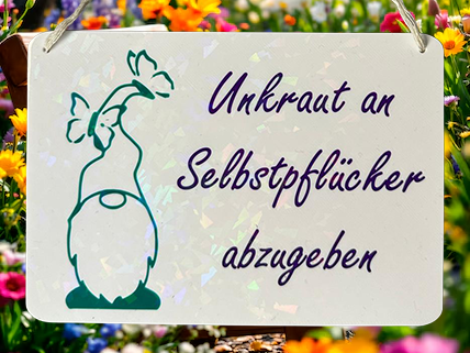 Unkraut an Selbstpflücker abzugeben