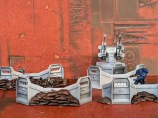 Wargaming: Defense Wall + Turret + Sandbags