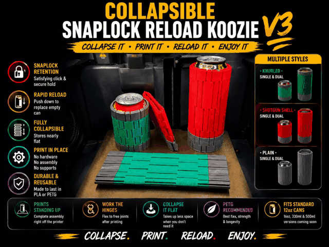 Collapsible SnapLock Reload Koozie V3