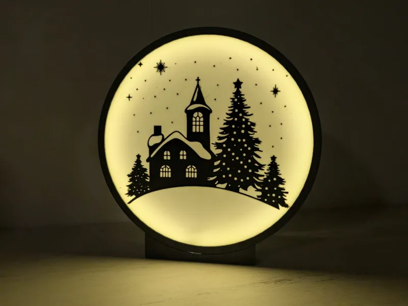 Christmas Winter Scene LED LAMP | MODULAR version