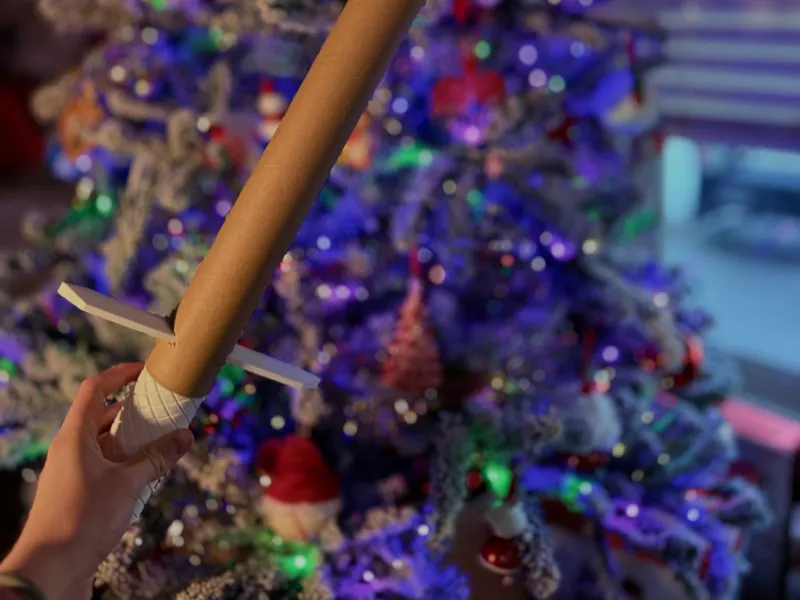 Wrapping paper sword
