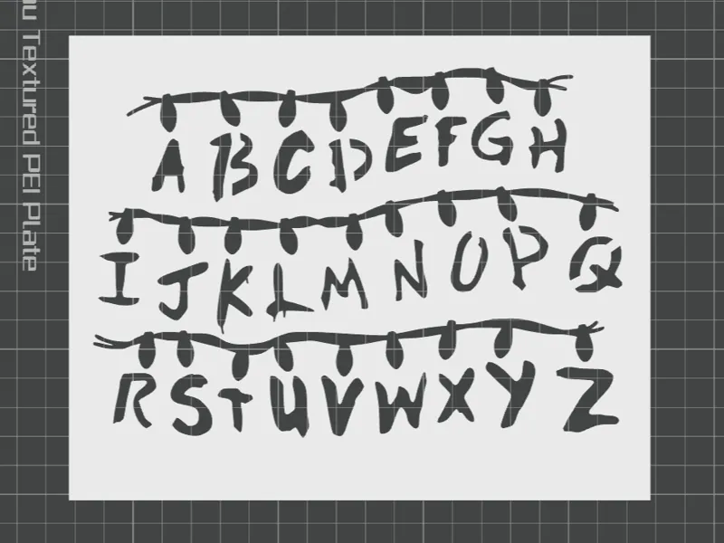 Stranger Alphabet Light Wall Stencil