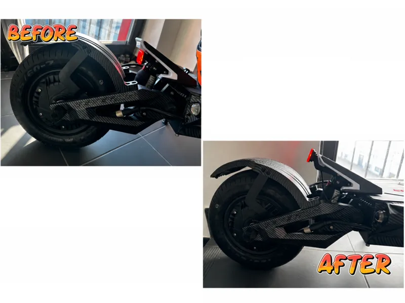 Teverun 7260r rear light upgrade above rear wheel