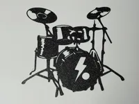 Silhouette musicien batterie (déco murale) — photo 3