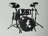 Silhouette musicien batterie (déco murale) — photo 1