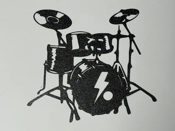 Silhouette musicien batterie (déco murale)