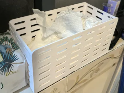 Facial Tissue Re-use Storage Basket 250×120×120mm Eco-friendly Living Tool