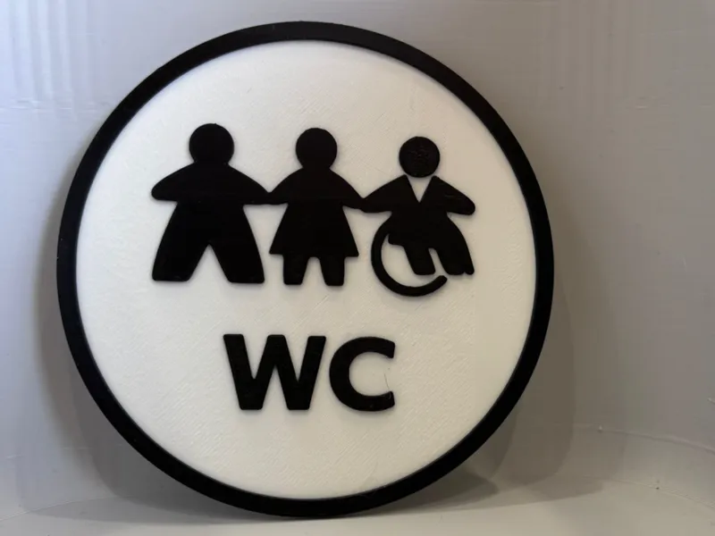 Piktogramm Türschild WC "Meeple inklusiv"