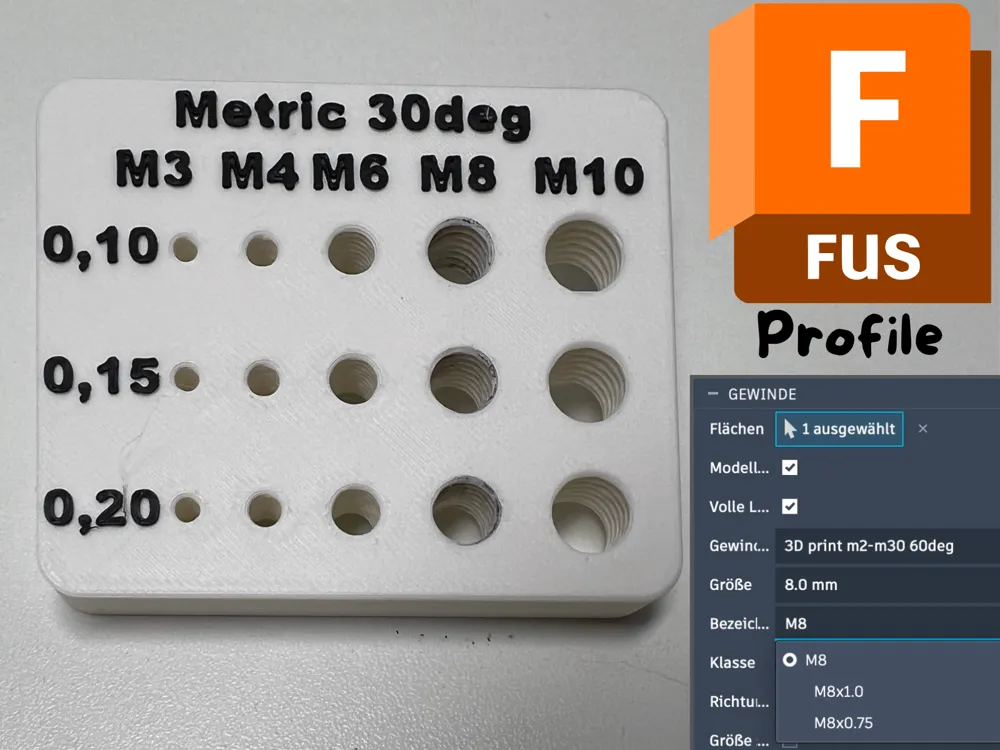 Fusion Thread Profile Pack (Optimized for Printing - Free 3D Print ...
