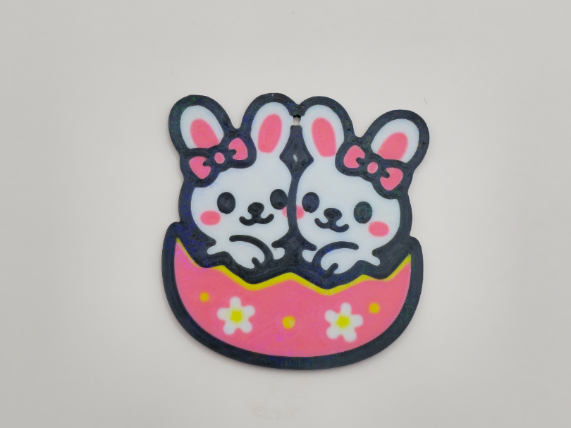 Cute Easter Bunny Egg Keychain