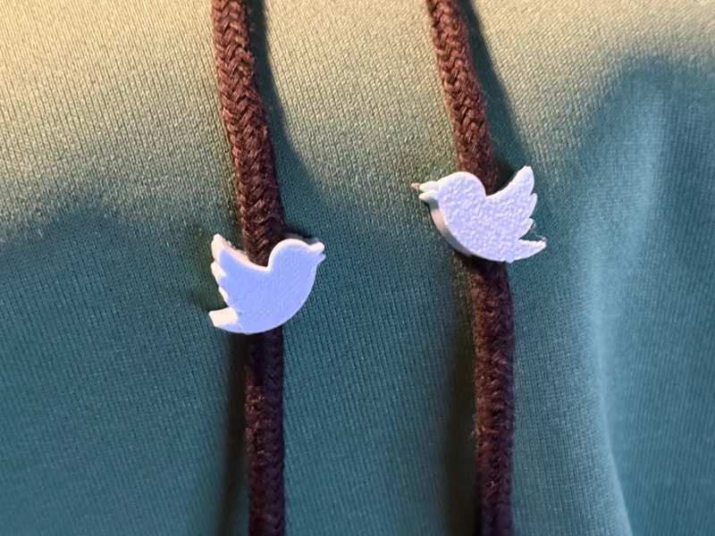 Twitter Bird Drawstring Charms