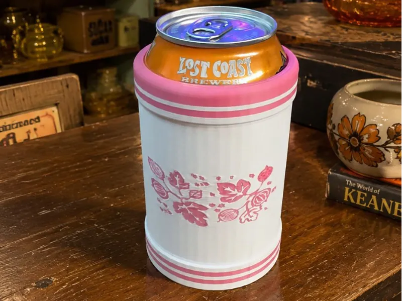 Vintage Antique Floral Designs Koozie Beer Soda