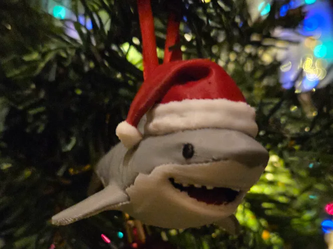 Christmas Shark Ornament