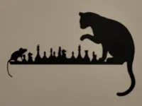 Décoration murale chat et souris aux échecs — photo 2