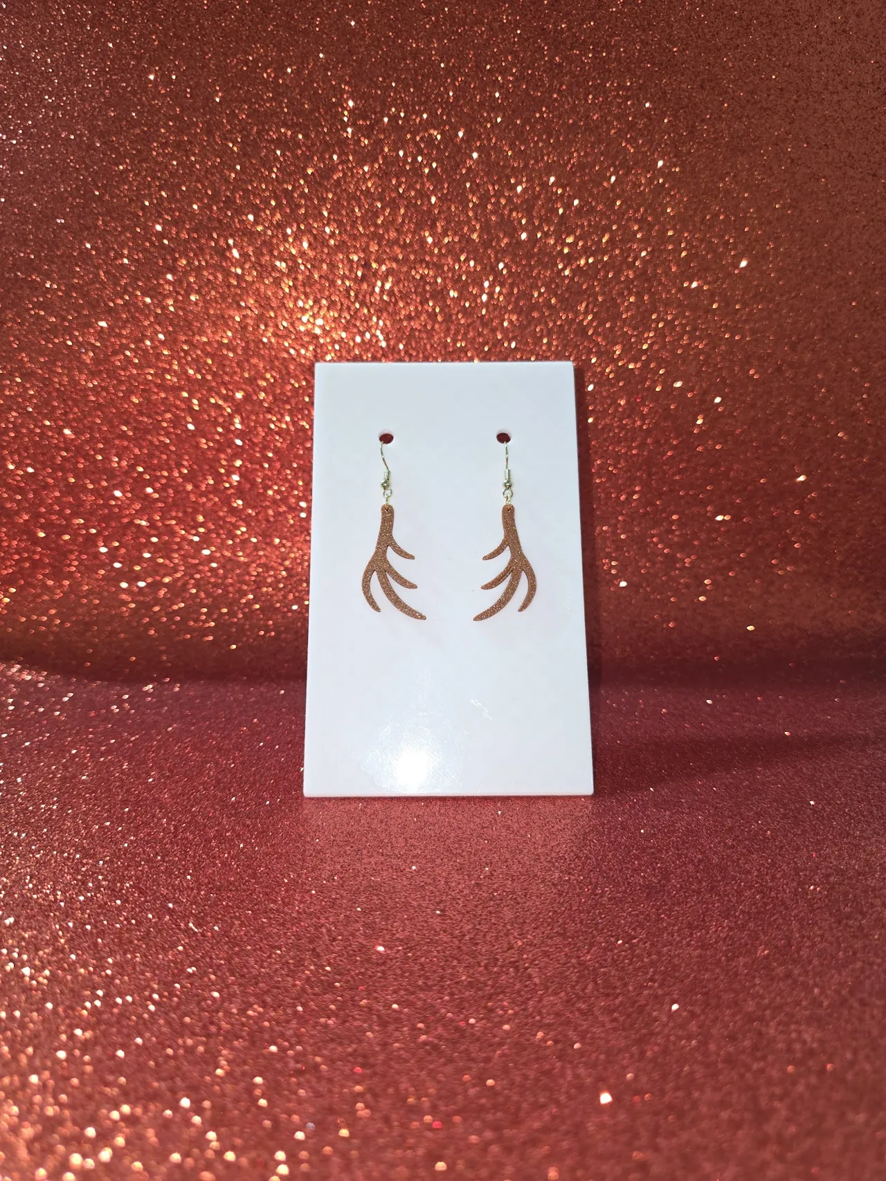 Reindeer antlers earrings view 2