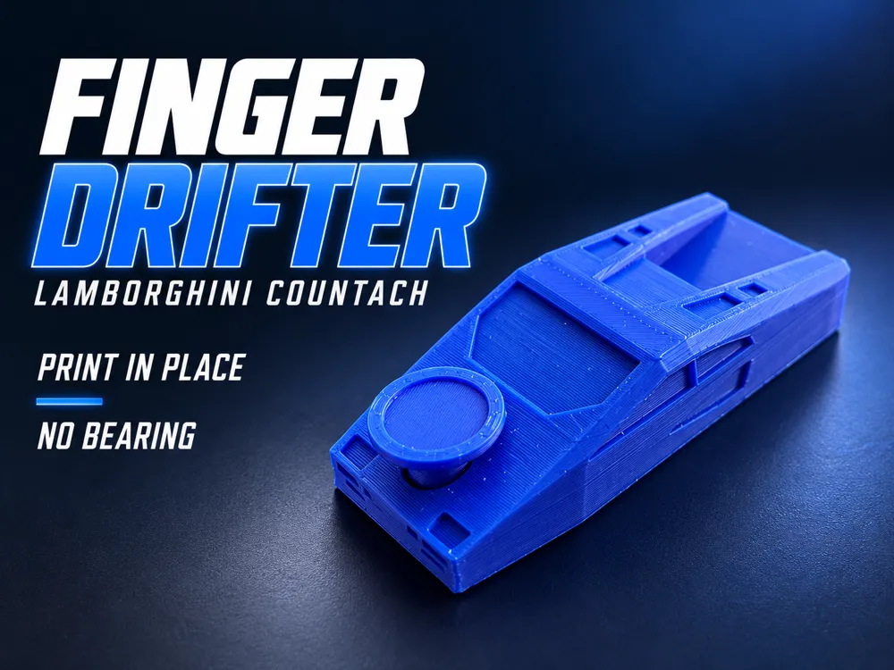 Miniy Countach Finger Drifter Fidget - Lamborghini Countach - Free 3D Print Model ...