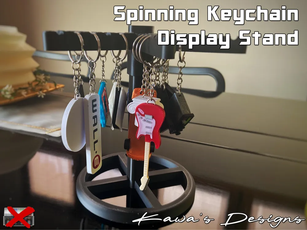 Spinning Keychain Display Stand - Free 3D Print Model - MakerWorld