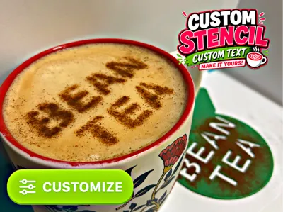 Make Any Text Coffee Stencil! Great Gift/Prank 
