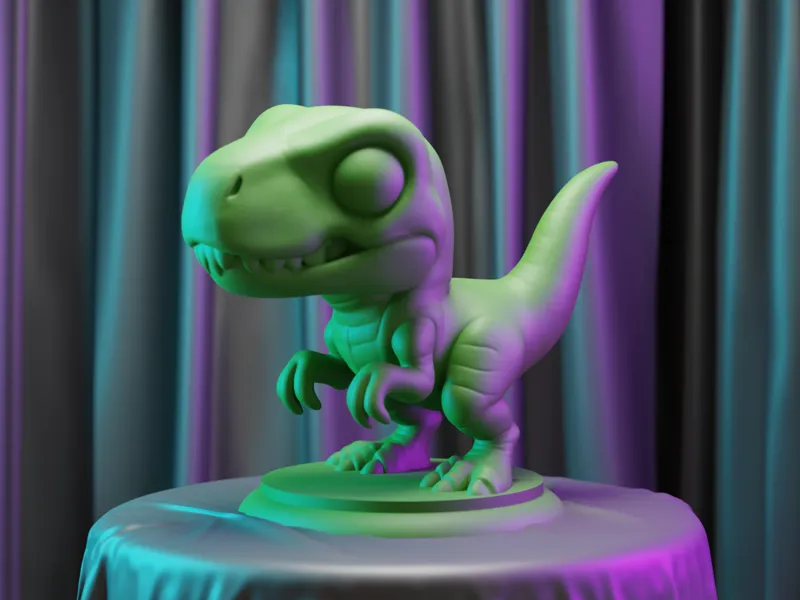 Velociraptor Dinosaur Kawaii Chibi Figure
