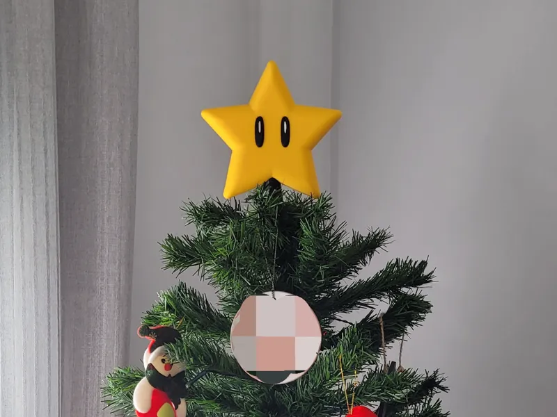 Classic Mario Star Christmas Tree Topper (NO AMS)
