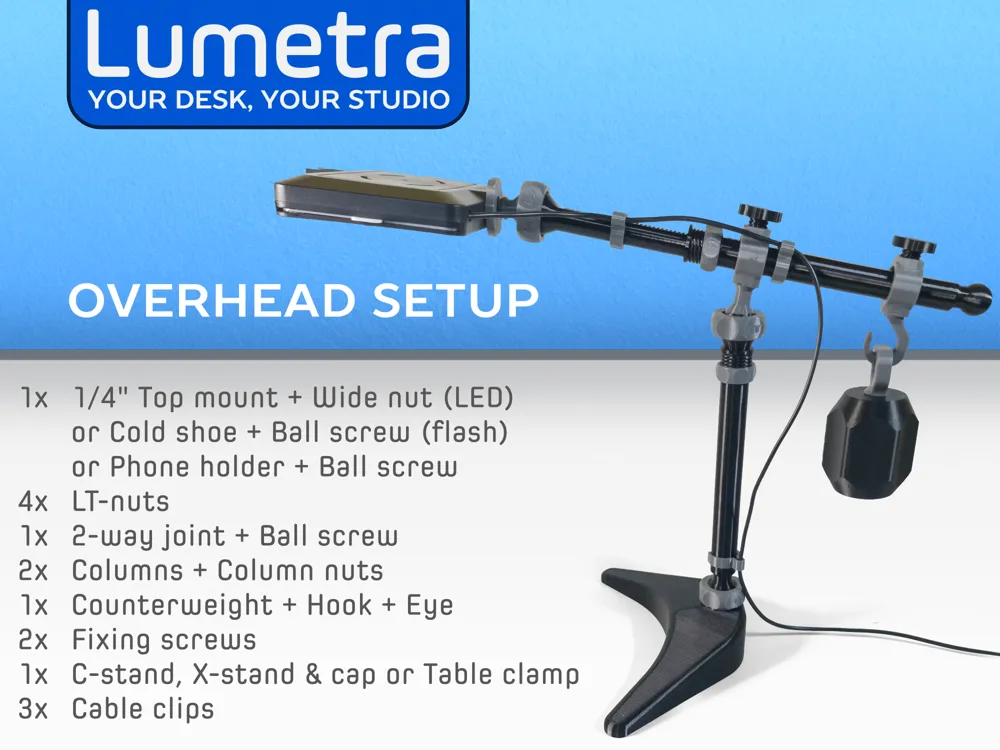 Lumetra - modular photography stand system - Free 3D Print Model ...