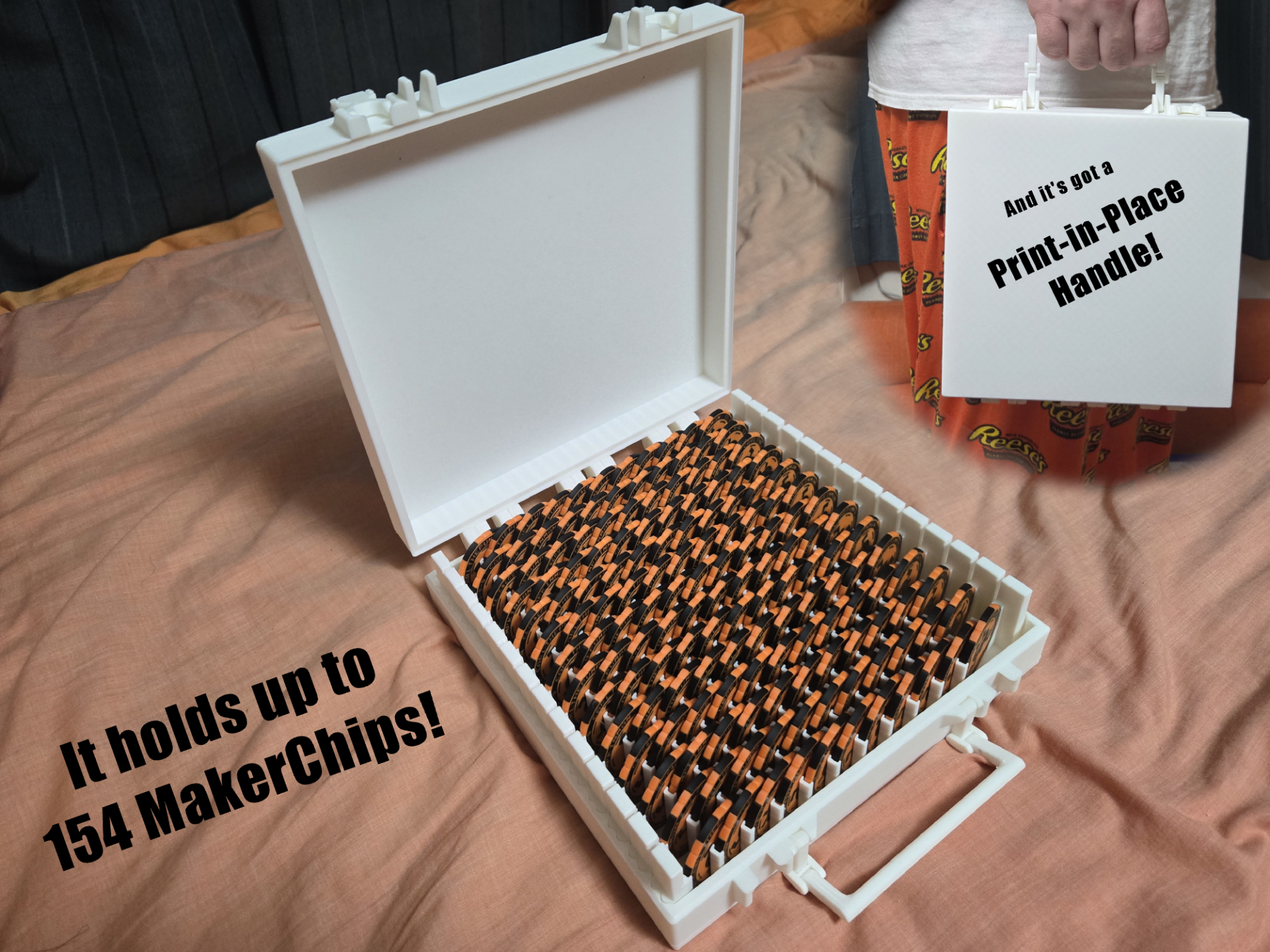 MakerChip Carrying Case with Print-in-Place Handle