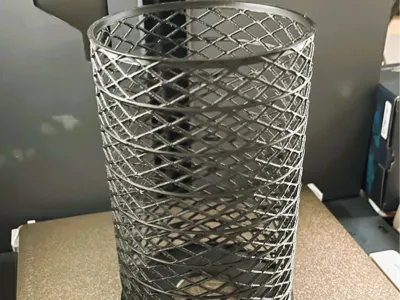 Industrial Style Grid Lampshade for an LED
