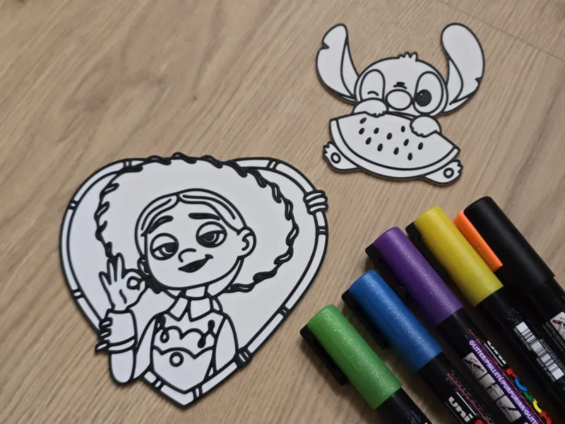 Stitch Toy Cowgirl Coloring Craft Set