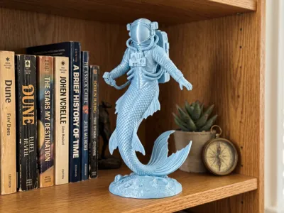 Sci-Fi Astronaut Mermaid Figurine - Space Mer-Naut