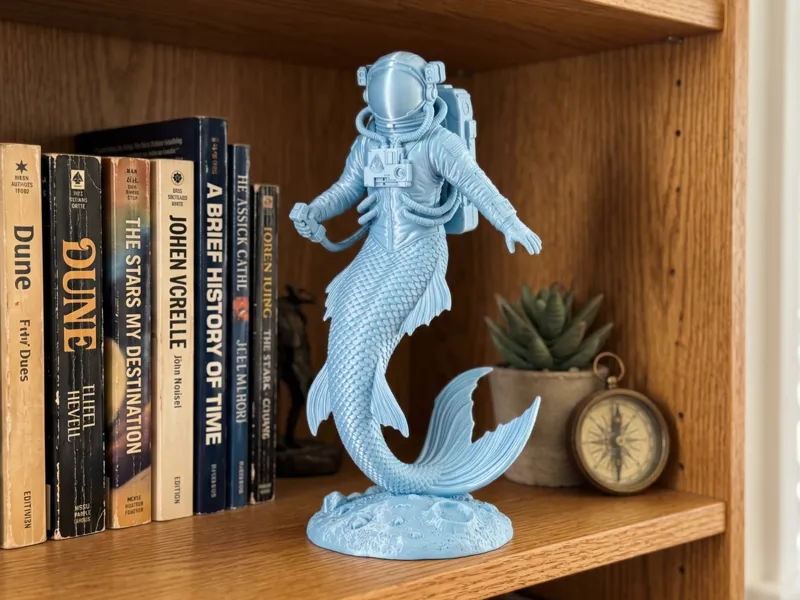 Sci-Fi Astronaut Mermaid Figurine - Space Mer-Naut