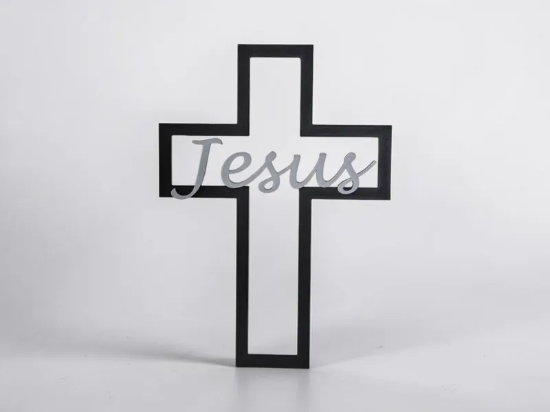 Modern Jesus Cross Kreuz christliche Deko wall art