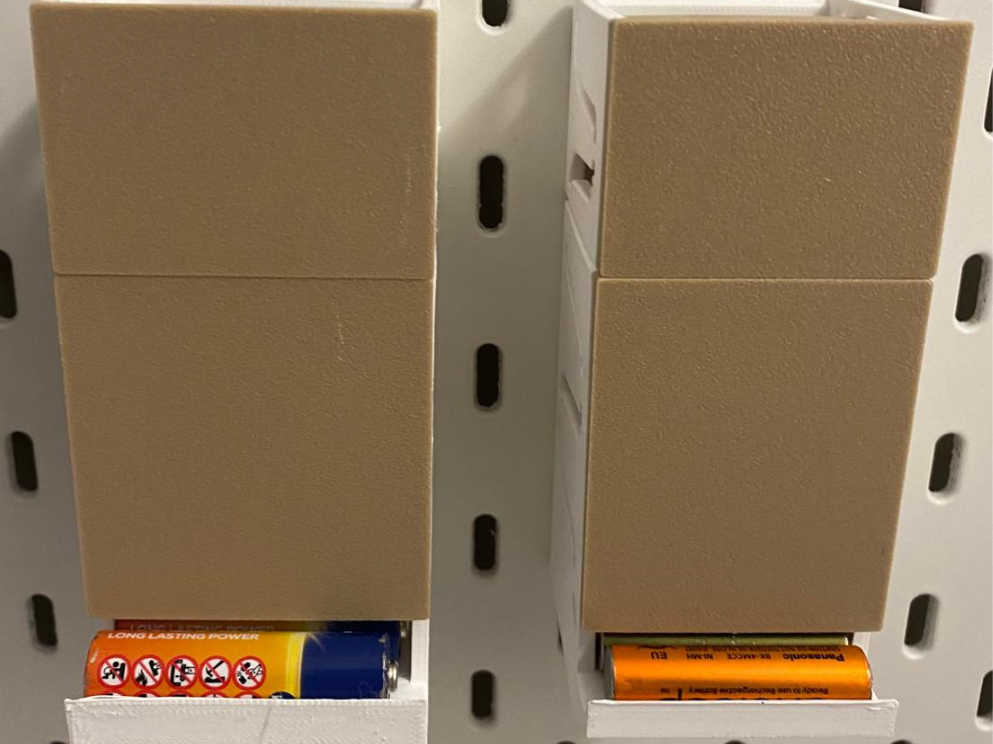 IKEA Skadis Modular AA and AAA battery dispenser