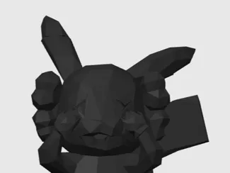 Pikachu Kaws Low Poly