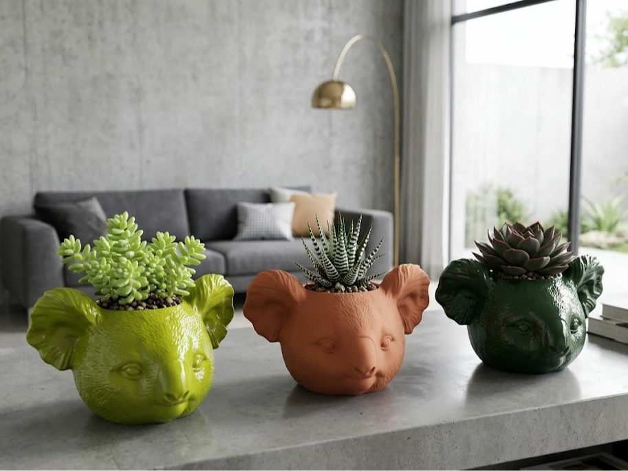 Cute Koala Head Succulent Planter Pot