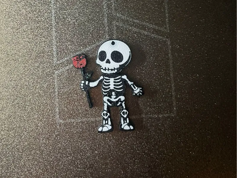 Skeleton with Rose – Keychain Edition