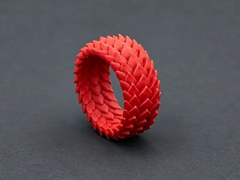 Adorno temático: 龙鳞赤环|Dragon‑Scale Scarlet Hoop — referencia de MakerWorld