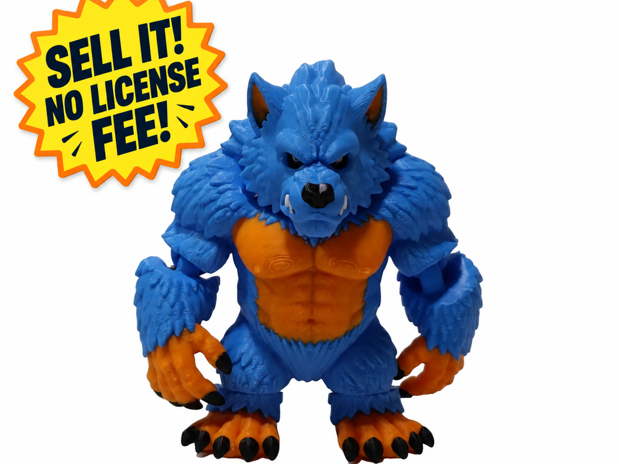 [FREE TO SELL]Werewolf  Standing Articulated Flexi 3D model