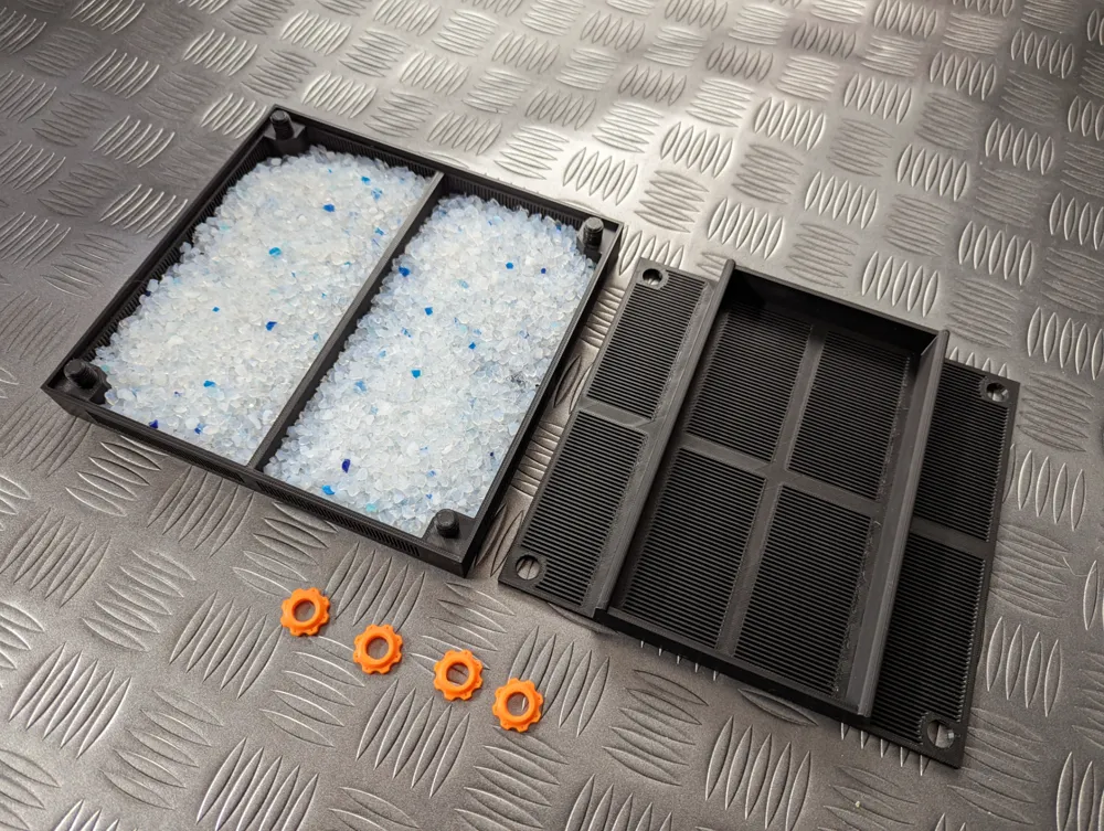 Large desiccant holder for Filament Drybox Remixed by Mako Shark the