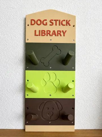 Letrero o emblema decorativo: Dog Stick Library | Modular & Customizable — vista de referencia 3