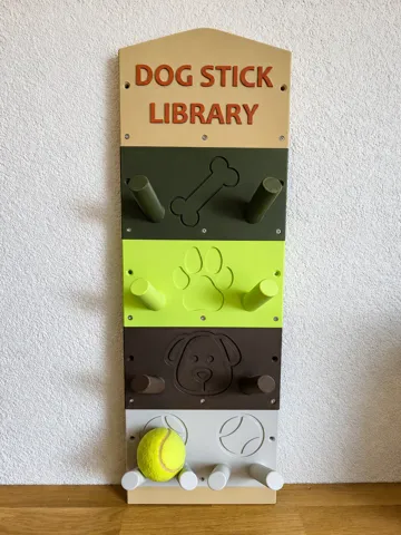 Letrero o emblema decorativo: Dog Stick Library | Modular & Customizable — vista de referencia 4