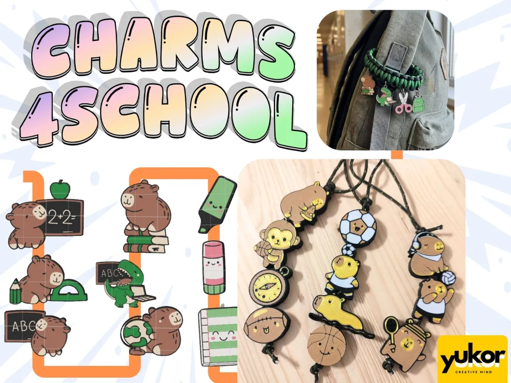 Accesorio para boquillas: Charms for kids school backpack. Referencia del modelo original.