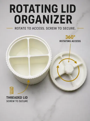 Organizador: Rotating Lid Organizer Box – 4 Compartments — vista de referencia 2