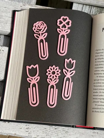 Accesorio de lectura: Floral Paperclip Bookmarks – Cute Flower Set 3 — vista de referencia 3
